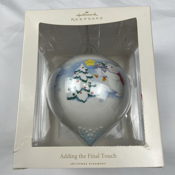 Hallmark Other - Hallmark 2008 ADDING THE FINAL TOUCH Christmas Ornament NEW Snowball and Tuxedo